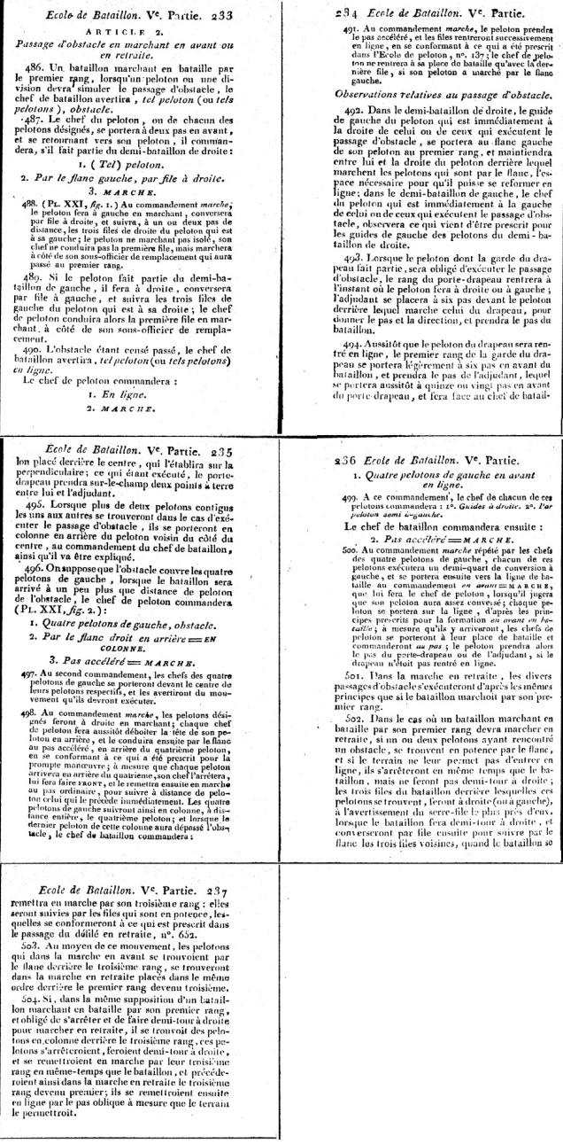 Les différentes vitesses de l'infanterie French-1791-regulations